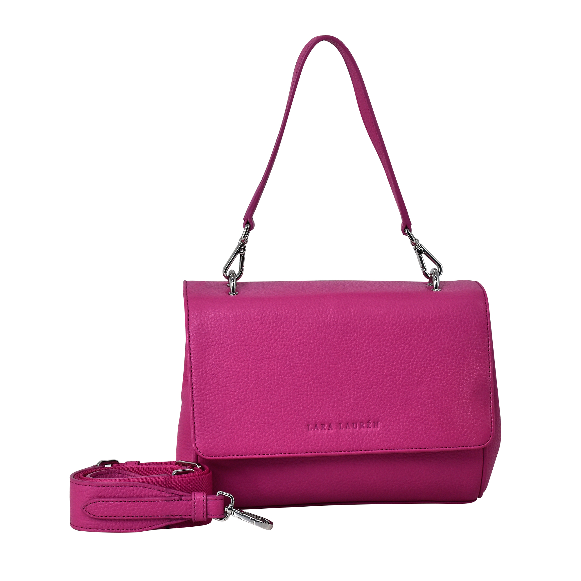 FLAPPY A Crossbody Überschlagtasche mit neuem Nylonriemen, pink